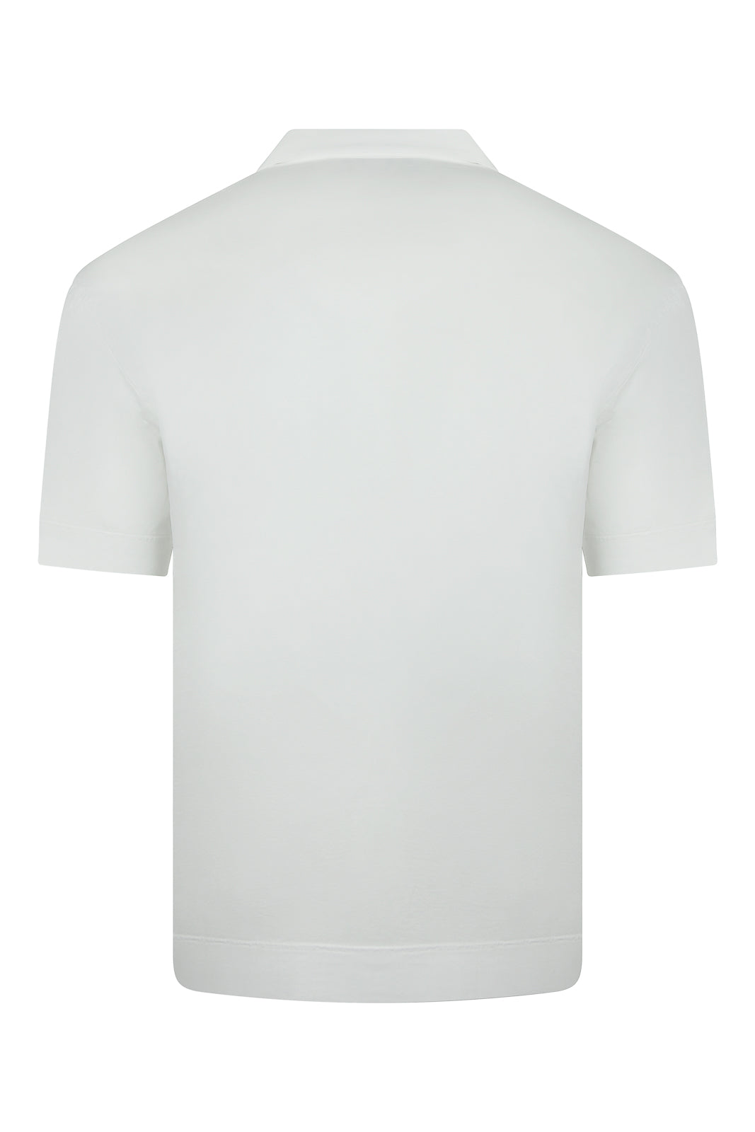 Relaxed fit Cuban shirt, white, back view with short sleeves
