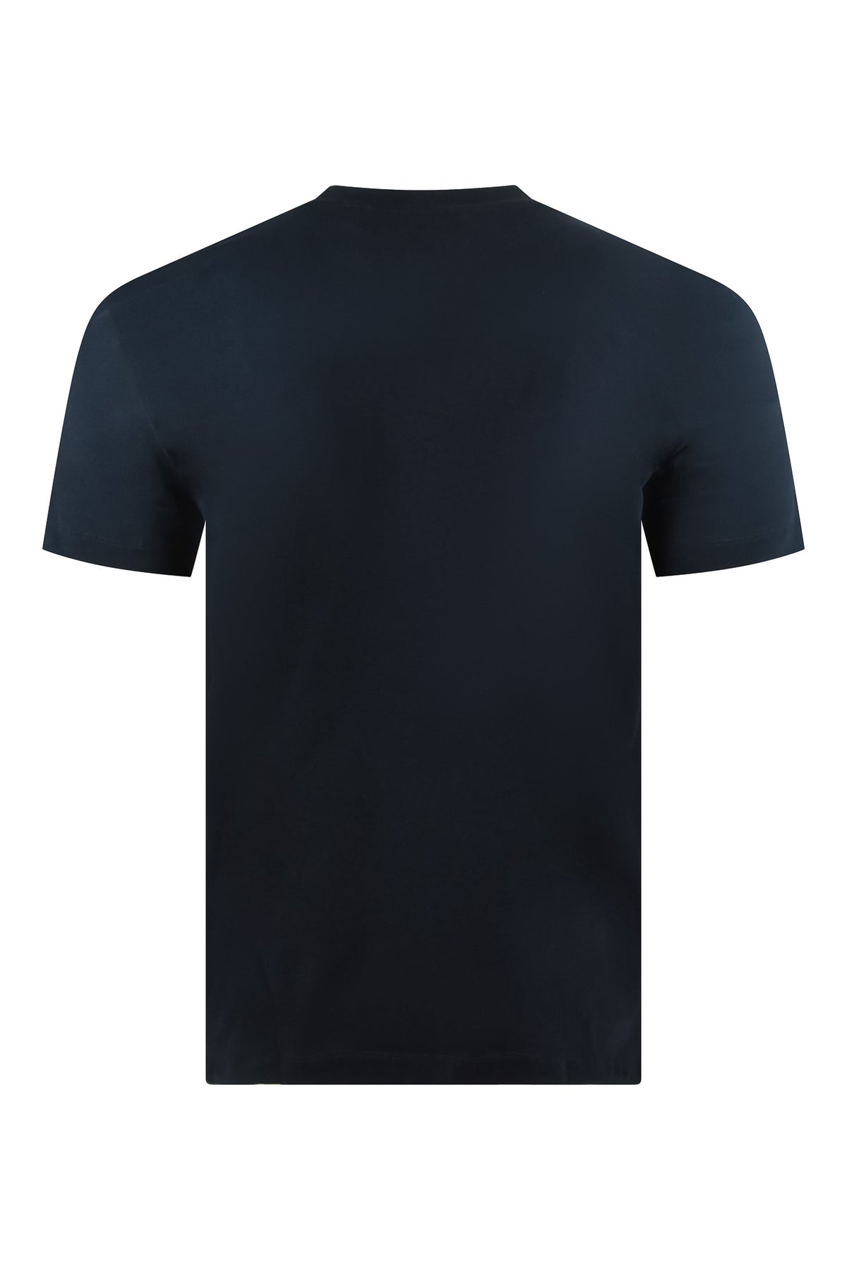 Navy crew-neck short-sleeve T-shirt, plain back view