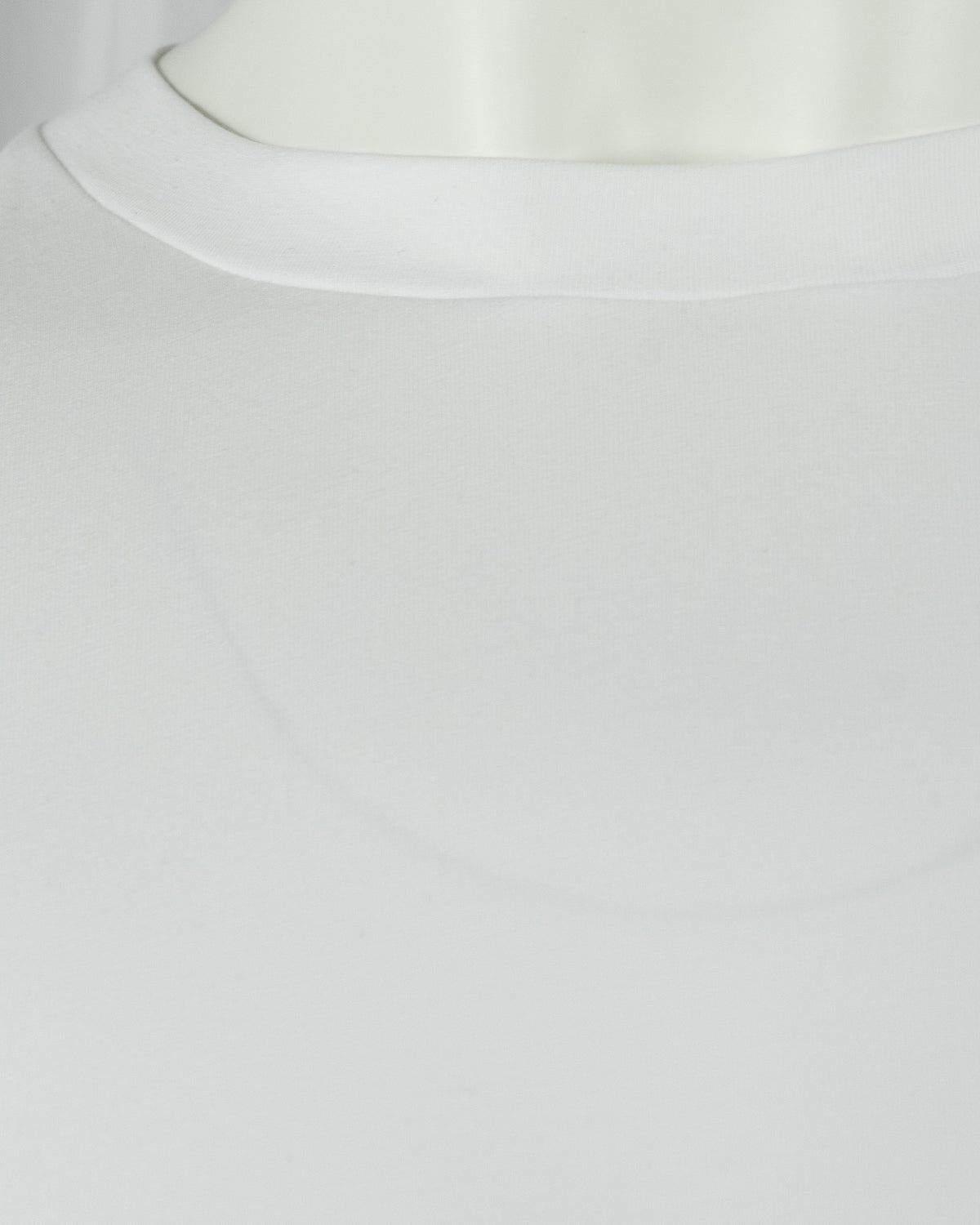 Corneliani white T-shirt crew neck collar close-up
