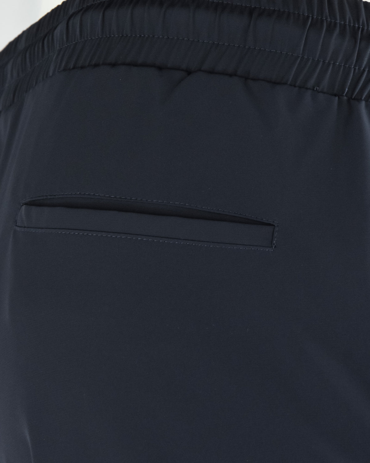 Navy elastic waistband and stitched back pocket panel