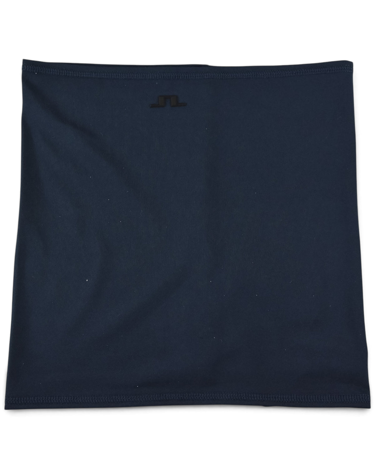 Navy neck gaiter with small J.Lindeberg logo at center