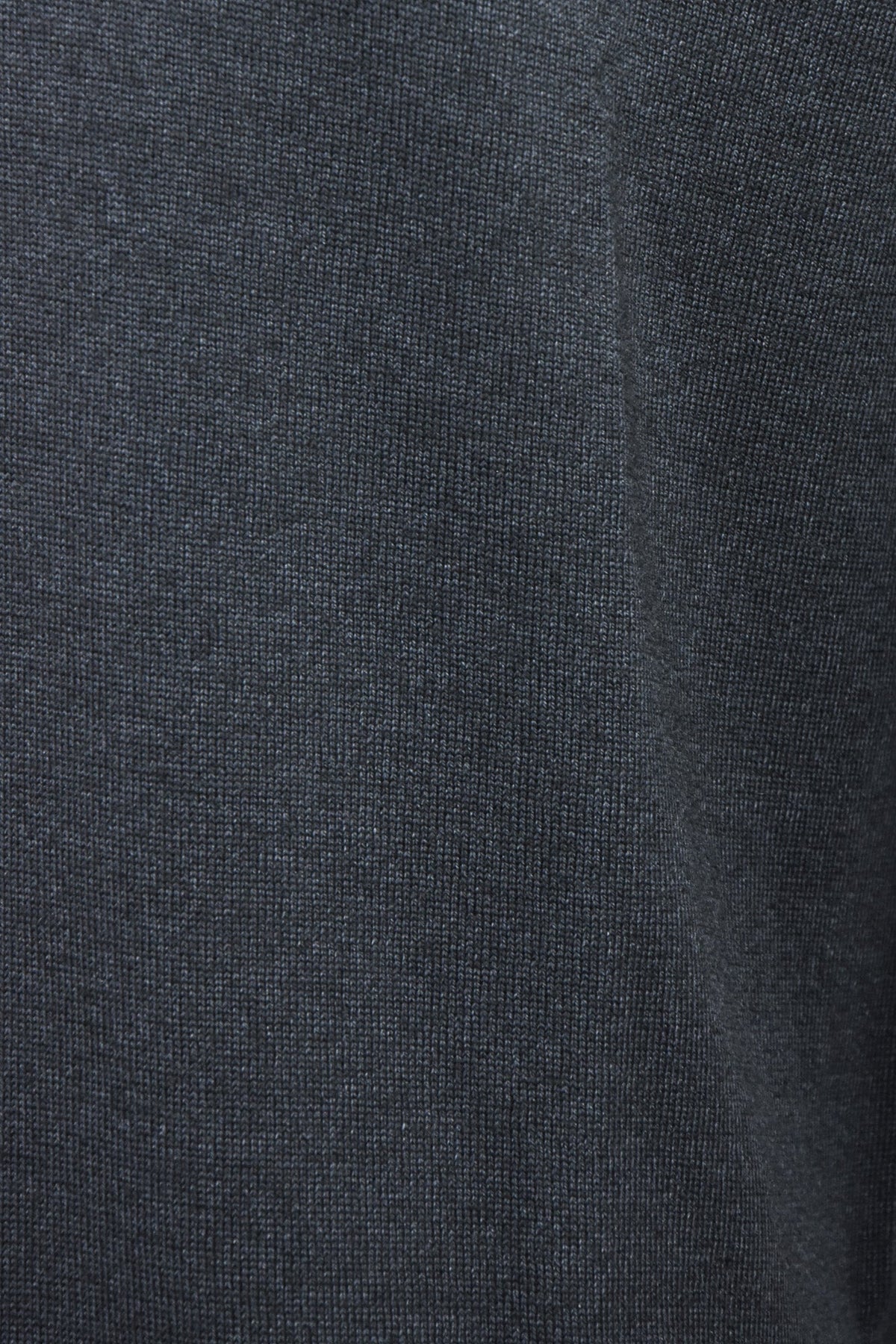 Close-up of the charcoal jumper's fine knit fabric