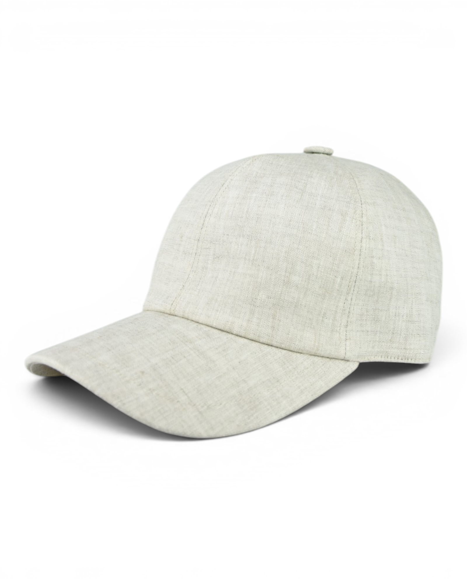 Zattura elasticated linen baseball cap in stone grey, curved brim, low crown