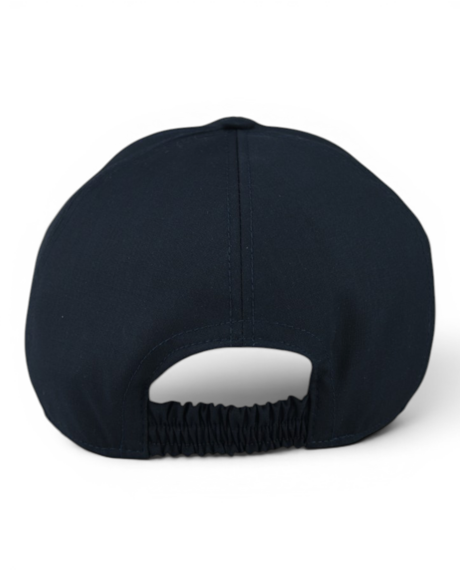 Herno storm system cap back view with elasticized opening and stitched panels