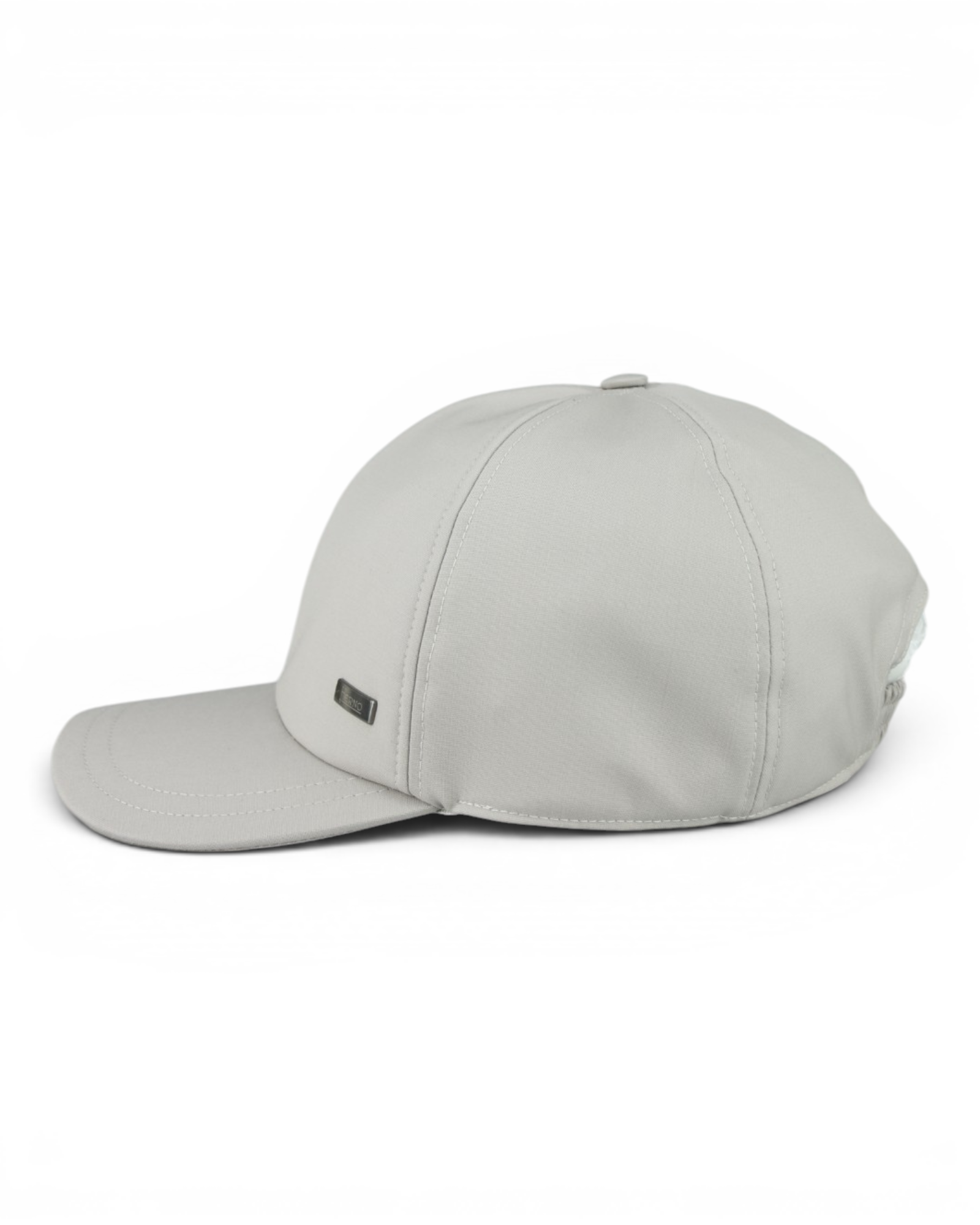 Grey baseball cap with curved brim and small Herno logo patch on side.
