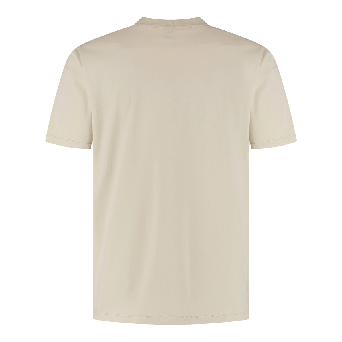 Winter white jersey stretch t-shirt, crew neck, short sleeves, plain back
