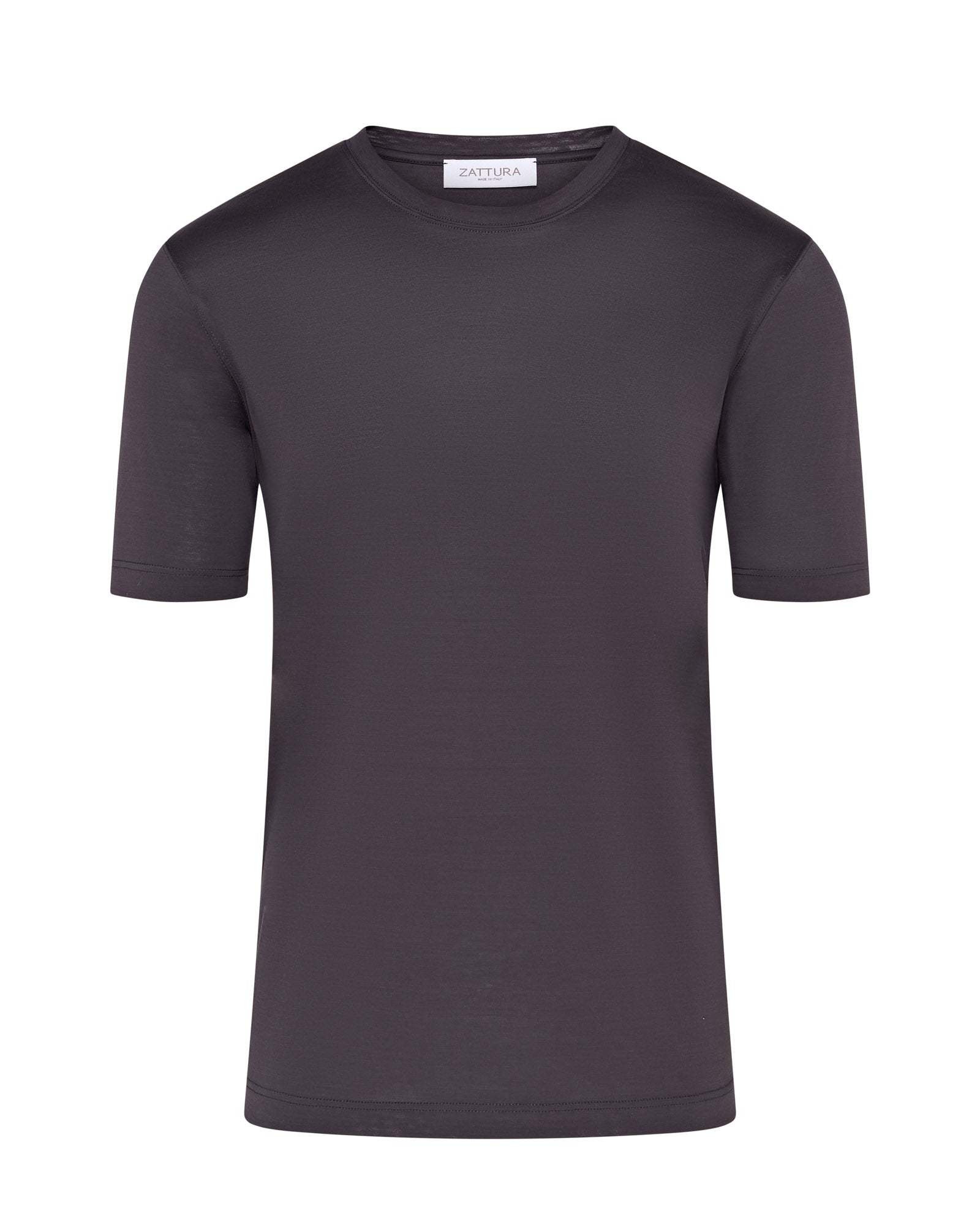 Mercerised short sleeve T-shirt in carbon grey, crew neck, short sleeves