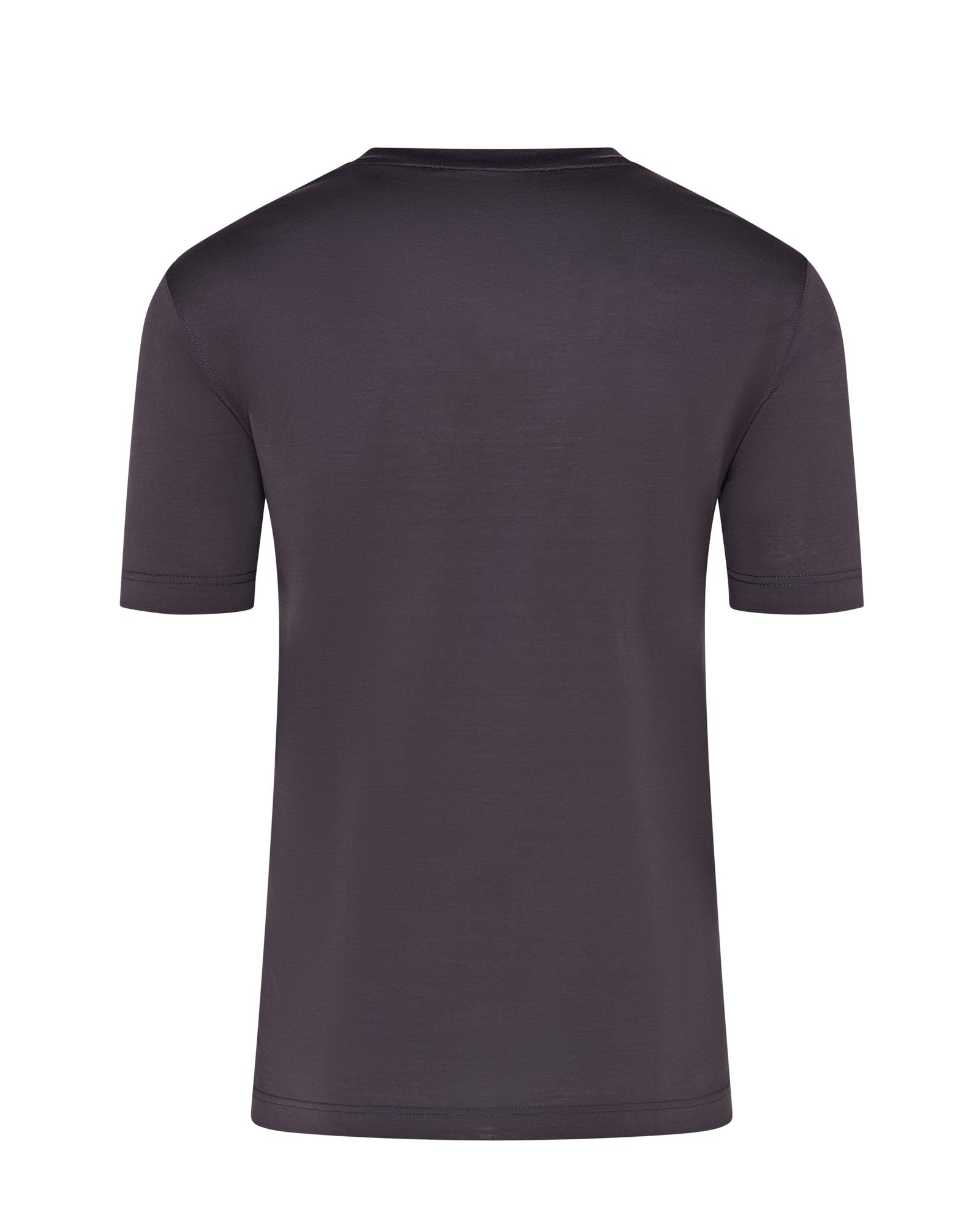 Mercerised short sleeve T-shirt in carbon grey, crew neck, plain back
