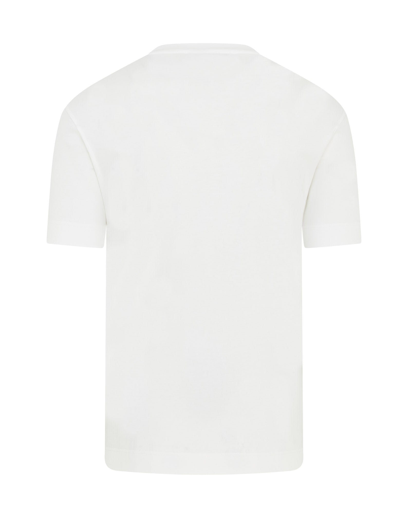 White high-collar short-sleeve Supima cotton T-shirt, back view