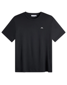 J.Lindeberg Ade black crewneck T-shirt with small chest logo