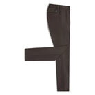 Dark brown straight-leg tech trousers with side seams and front slant pockets