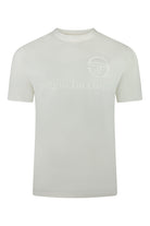 Off-white T-shirt with crew neck and embossed Sergio Tacchini graphic on chest