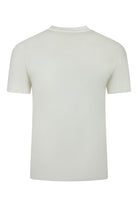 Off-white T-shirt with crew neck, plain back view
