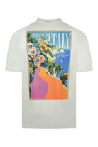 Light cream T-shirt with large back poster-style Italy graphic