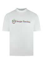 White Sergio Tacchini T-shirt with colorful logo chest print