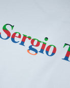 White T-shirt with large Sergio Tacchini wordmark logo print