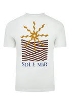 Cotton short-sleeve T-shirt with large back sun-and-stripe graphic
