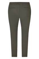 Ferilli tech stretch sport pants in taupe brown, back view with welt pockets