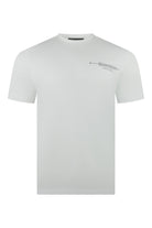 Corneliani white short-sleeve T-shirt with small chest frequency graphic