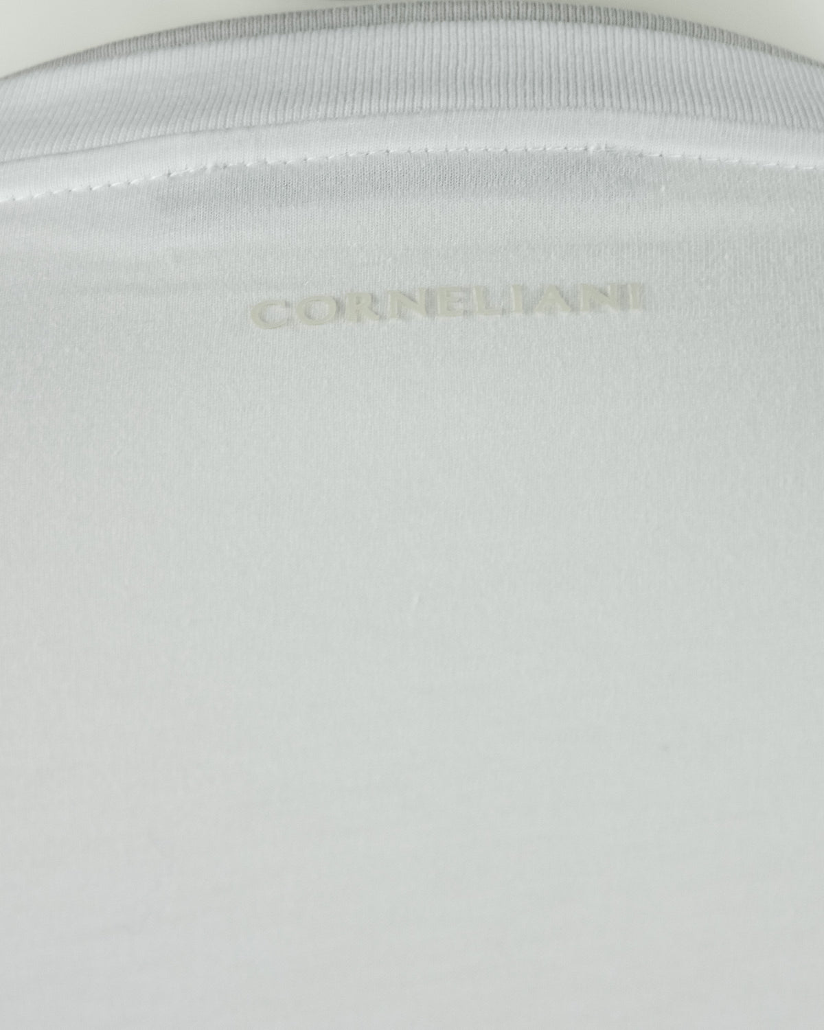 T-shirt with Corneliani logo on light grey fabric