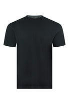 Black crew-neck short-sleeve T-shirt