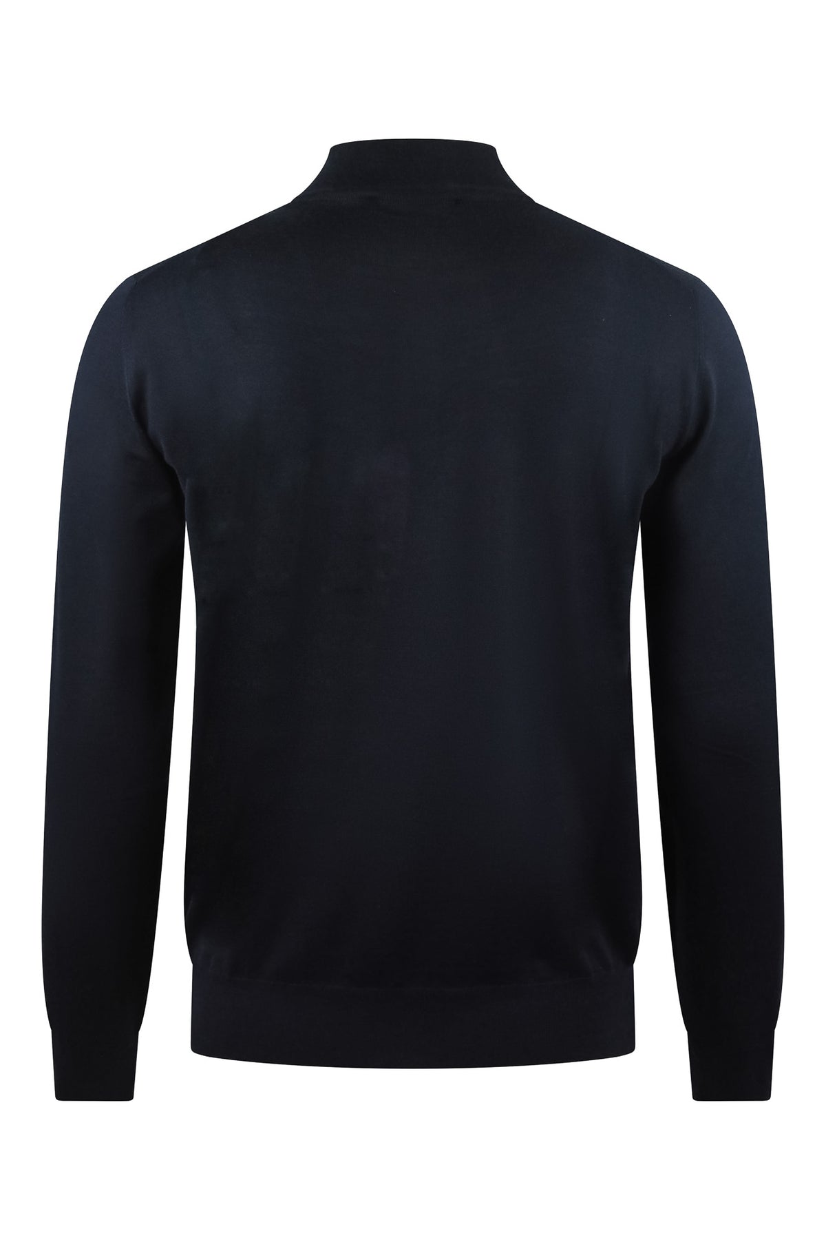 Corneliani merino quarter-zip knit jumper, navy blue back view