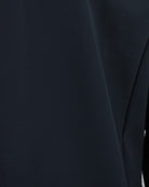 Dark navy smooth jacket front with subtle seam and clean, minimal design
