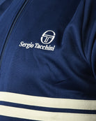Navy track top jacket with chest Sergio Tacchini logo and cream stripe band