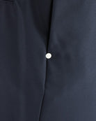 Navy tech pants with front seam and round button detail