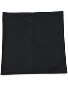 J.Lindeberg Rise neck gaiter in dark fabric, flat shape with logo tab.