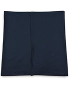 Navy neck gaiter with visible vertical seam, flat lay