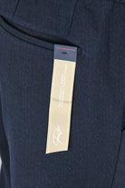 Navy textured jersey with interior brand label at waistband