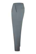 Men's seafoam grey technical stretch pants with elastic waistband and tapered leg
