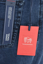 Tramarossa denim tencel stretch jeans care label with red brand tag attached