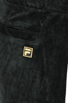 Velour track pants logo patch on front pocket