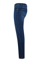 Mid-blue jeans shown from the side, with a slim fit and back pocket