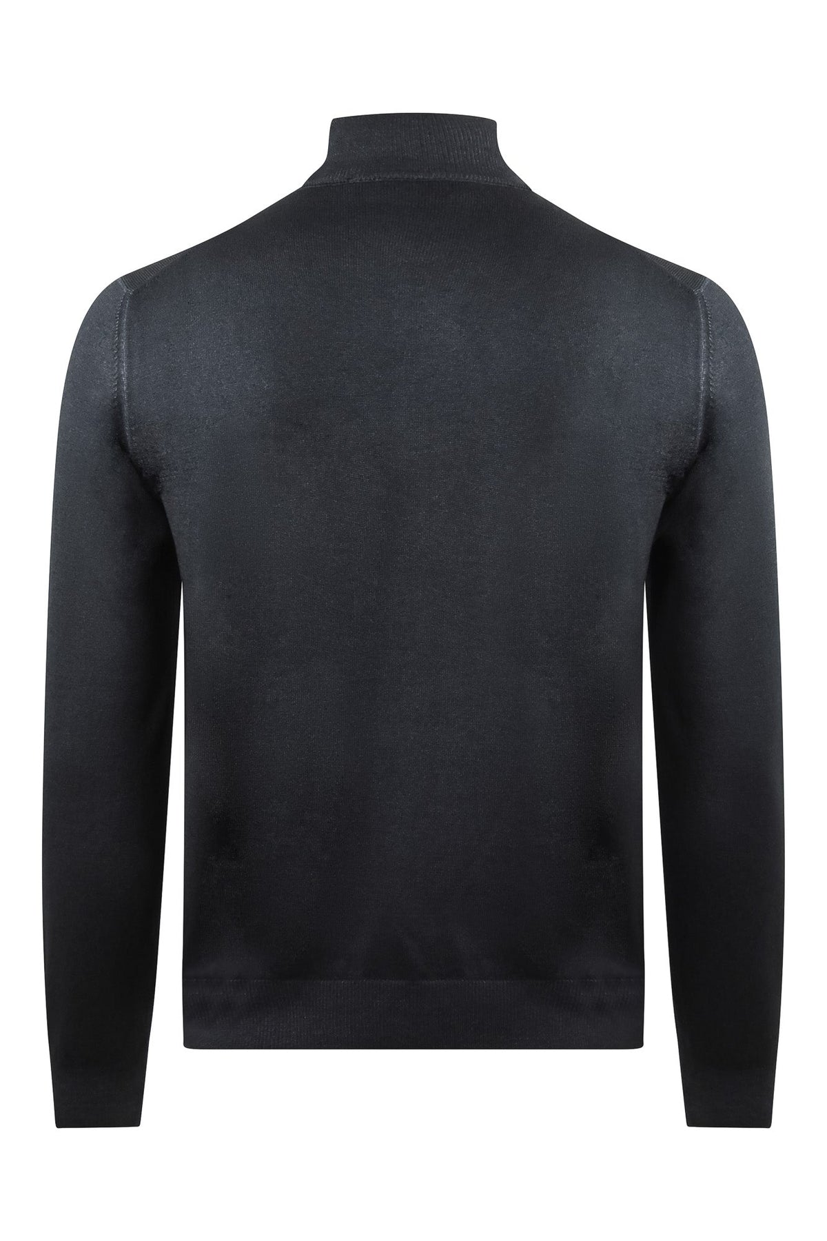 Zattura charcoal quarter-zip jumper, showing the plain back and ribbed hem