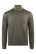 Zattura light brown quarter-zip jumper with a stand collar and long sleeves