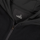 Wahts logo label inside hood; full-zip hoodie with metal zipper pull