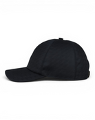 Canali tech weave cap, dark navy with curved brim and side panel stitching.