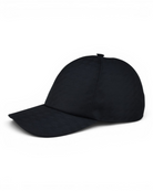 Canali tech weave cap in dark navy, curved brim and top button detail.