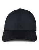 Canali tech weave cap, dark navy with crown button and curved brim.