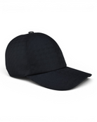 Canali tech weave cap, dark navy, back view with curved brim and panel seams.