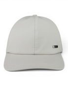 Light grey cap with curved brim, center seam, and small Herno logo side tab.