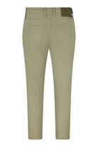 Beige technical five-pocket pants with zip fly and belt loops