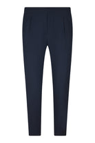 Navy tech stretch regular fit free pants, straight leg with flat front