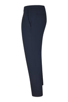 Navy regular fit free pants with tapered straight leg and stitched waistband