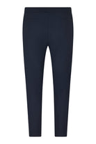 Navy tech stretch regular fit free pants, straight leg with clean front crease