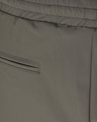 Tech stretch sport pant pocket and stitch detail, taupe brown