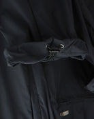 Herno black stretch nylon pants close-up of adjustable drawstring and waistband